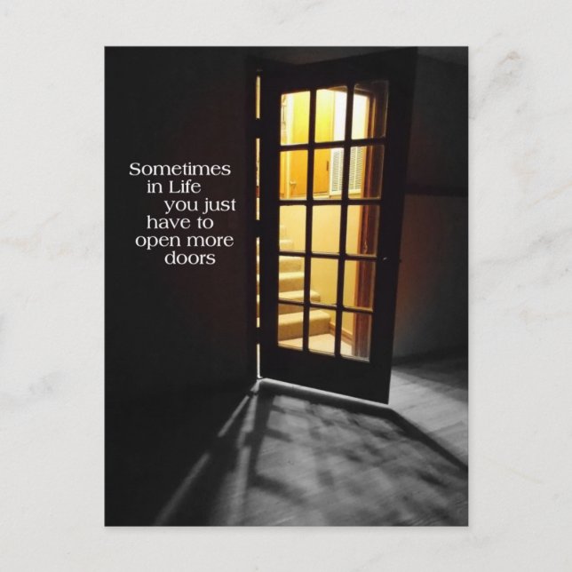 Cartão Postal Abra outra placa de porta (Frente)