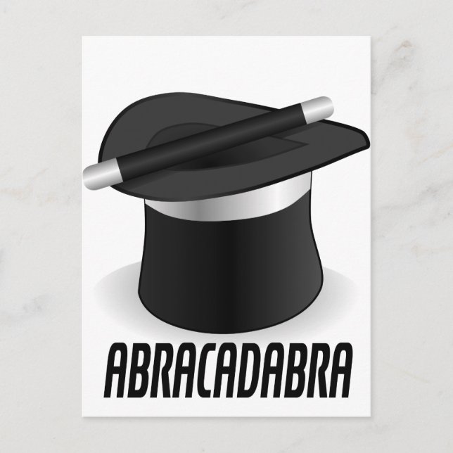 Cartão Postal Abracadabra Magic Top Hat (Frente)