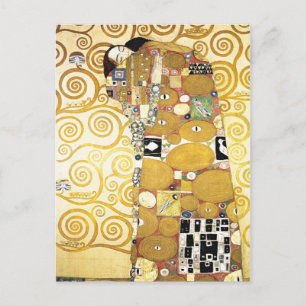 Cartão Postal Abraço por Gustav Klimt Padrão de Arte Pintura