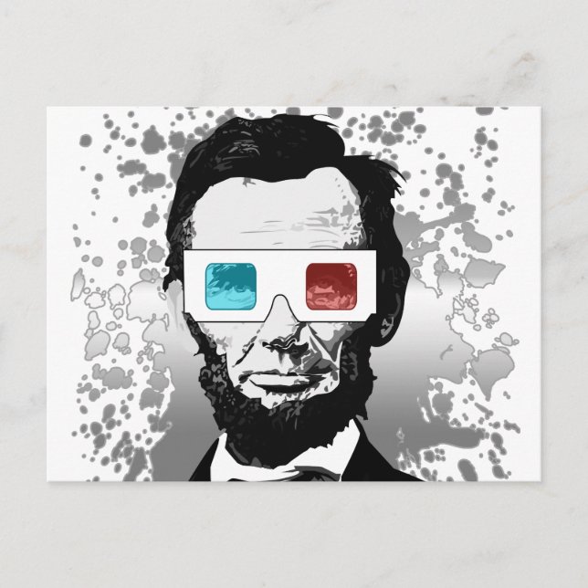 Cartão Postal Abraham Lincoln - 3D (2) (Frente)