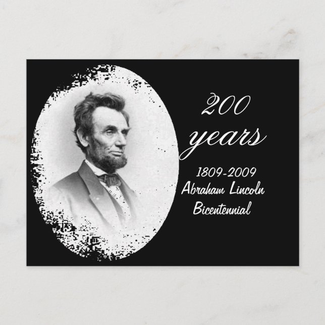 Cartão Postal Abraham Lincoln Bicentenário Comemorativo (Frente)