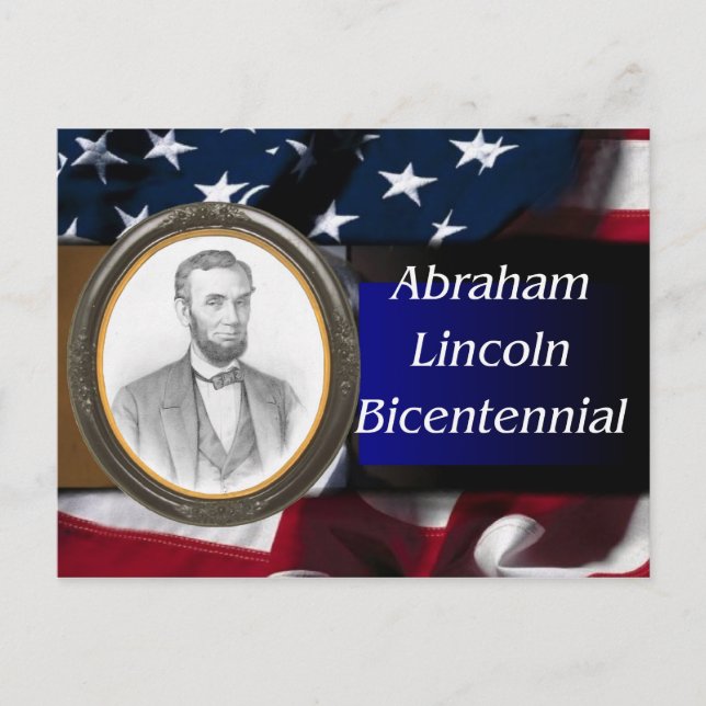 Cartão Postal Abraham Lincoln Bicentenário Comemorativo (Frente)