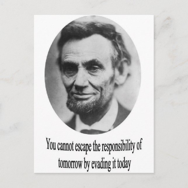 Cartão Postal Abraham Lincoln com Citação (Frente)