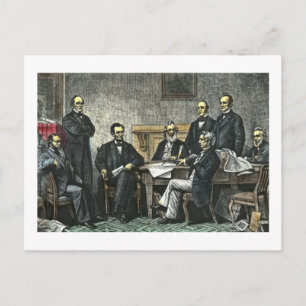 Cartão Postal Abraham Lincoln e seu gabinete