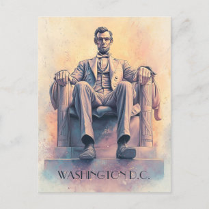 Cartão Postal Abraham Lincoln e Washington D.C. Viagem