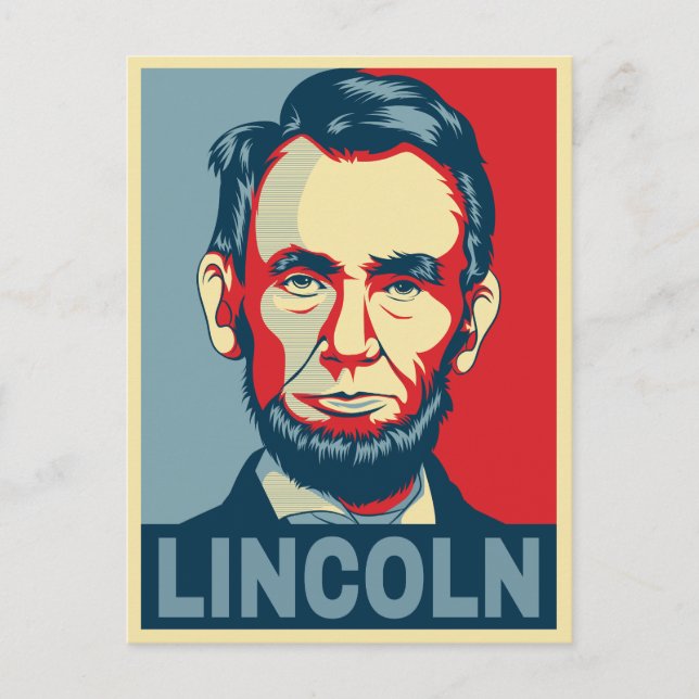 Cartão Postal Abraham Lincoln EUA Presidente Estilo Esperança (Frente)