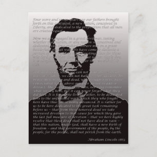 Cartão Postal Abraham Lincoln Gettysburg Endereço
