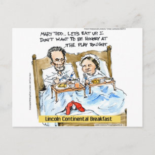 Cartão Postal Abraham Lincoln & Mary Todd Café da Manhã na Cama