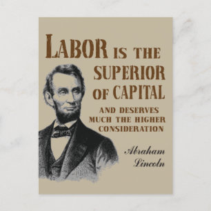 Cartão Postal Abraham Lincoln Pro Labote