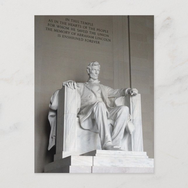 Cartão Postal Abraham Lincoln Statue Lincoln Memorial Washington (Frente)