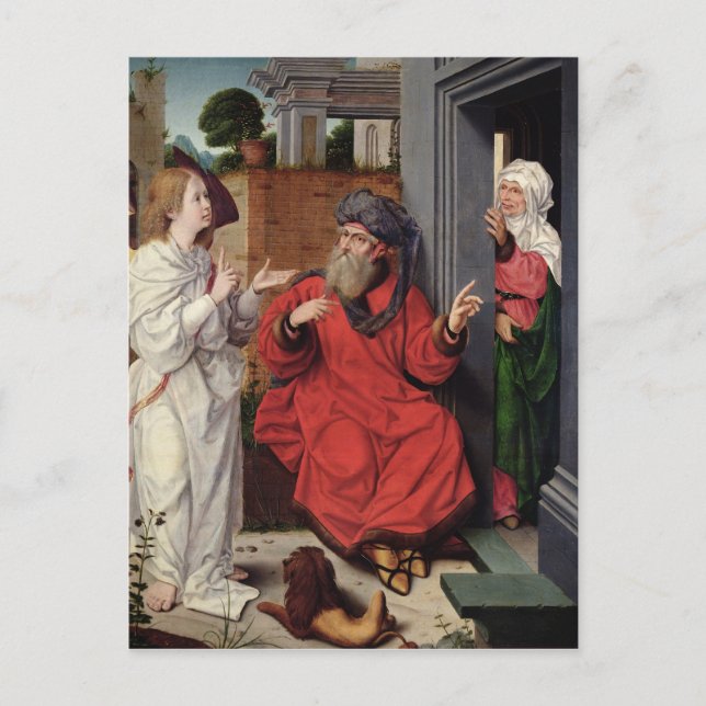 Cartão Postal Abraham, Sara e um Angel, c.1520 (Frente)