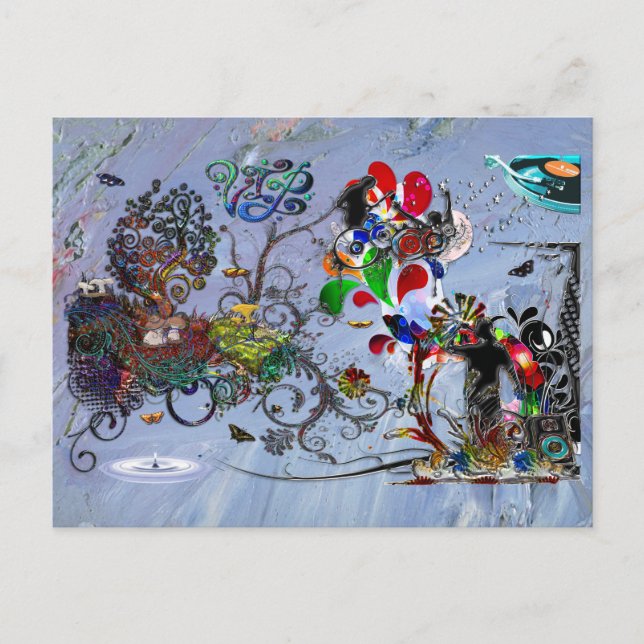 Cartão Postal Abrir Colagem Digital VIP para Microfone (Frente)