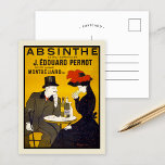 Cartão Postal Absinthe ExtraSupérieure | Leonetto Cappiello<br><div class="desc">Absinthe Extra-Supérieure J. Édouard Pernot (1900-1905) | Poster de propaganda antiga de Leonetto Cappiello para Absinthe Extra-Supérieure J. Édouard Pernot (1900-1905) apresenta uma cena sofisticada de um homem e de uma mulher sentados numa mesa, vestidos de trajes elegantes, desfrutando óculos de absinho. A refinada decoração e roupa de na moda...</div>