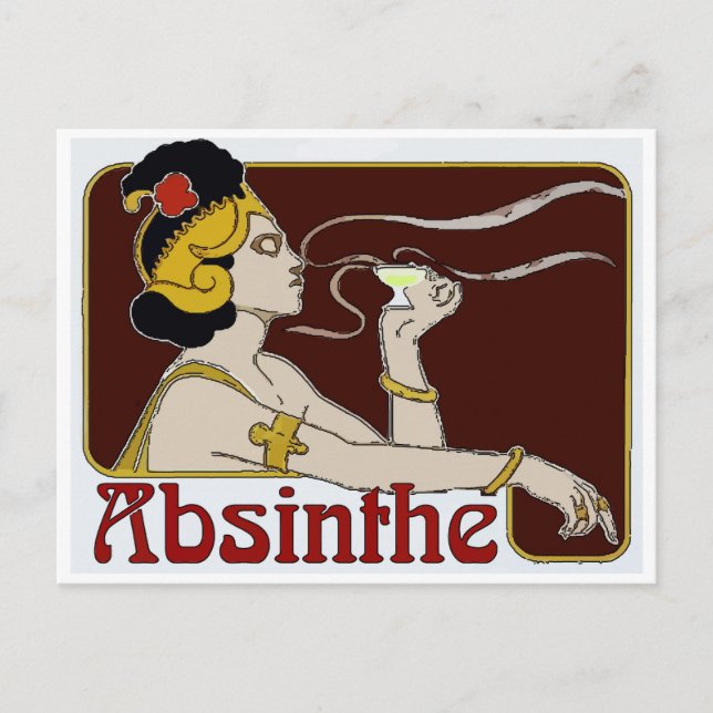 Cartão Postal Absinthe, Mulher Esfregando (Frente)