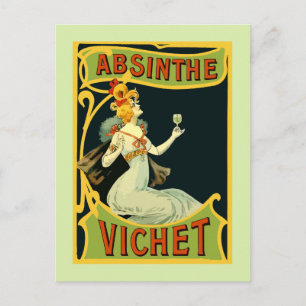 Cartão Postal Absinthe Vichet, arte moderna