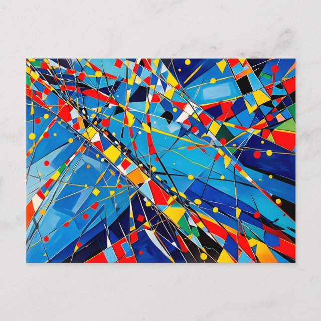 Cartão Postal Abstração de Órbita de Cor Geométrica (Frente)
