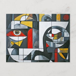 Cartão Postal Abstração Moderna da Face Cubista