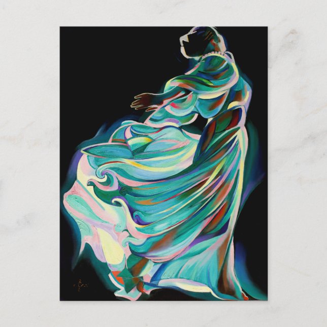 Cartão Postal Abstract Art Deco Dancer - Art Print (Frente)