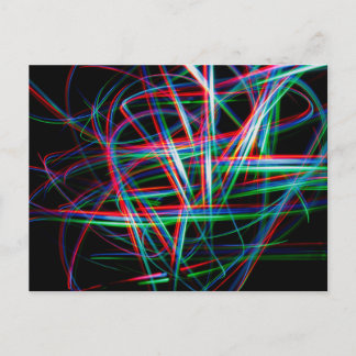 Cartão Postal Abstract colourful light streaks