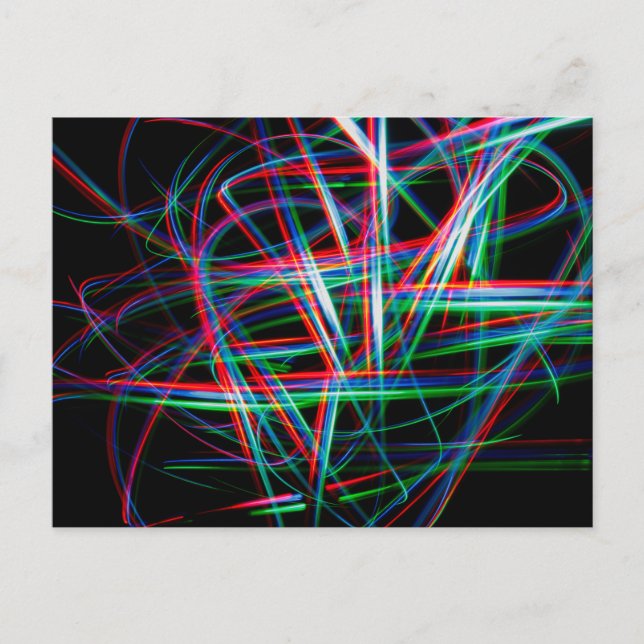 Cartão Postal Abstract colourful light streaks (Frente)