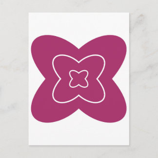 Cartão Postal Abstract flower design with magenta petals