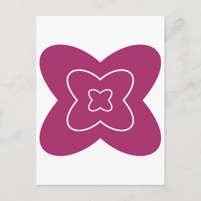 Cartão Postal Abstract flower design with magenta petals (Frente)