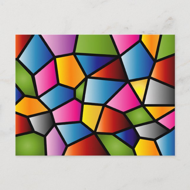 Cartão Postal Abstract Stained Glass Postcard (Frente)