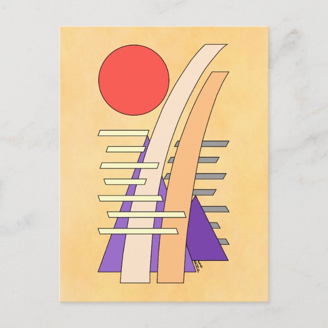 Cartão Postal Abstract Sun, Shadows, Reflections, and Structures (Frente)