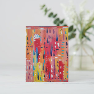 Cartão Postal Abstrato a negrito em laranja vermelho e amarelo