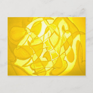 Cartão Postal Abstrato amarelo-limão