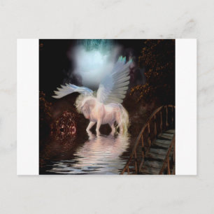 Cartão Postal Abstrato Angel White Horse
