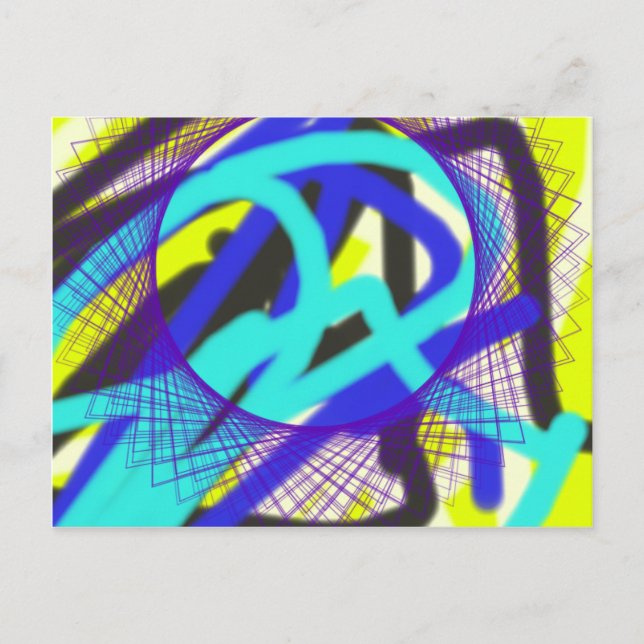 Cartão Postal abstrato art colorida 768 (Frente)