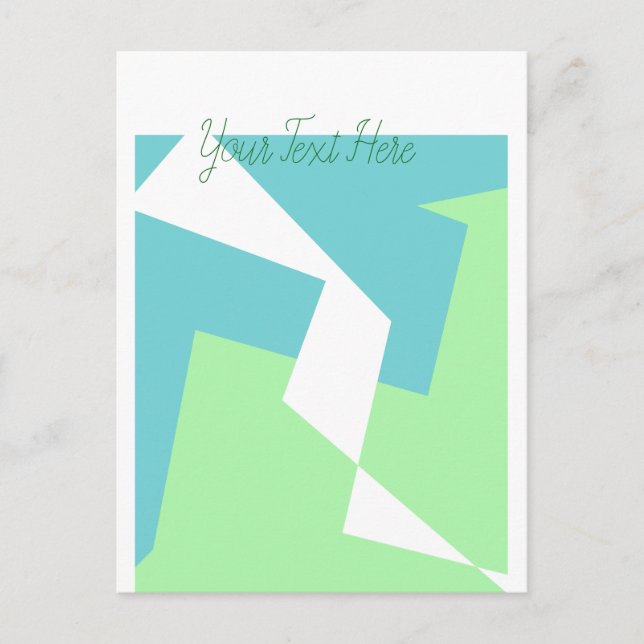 Cartão Postal Abstrato Art Turquoise Azul (Frente)