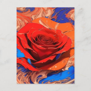 Cartão Postal Abstrato artístico marbled Rosa
