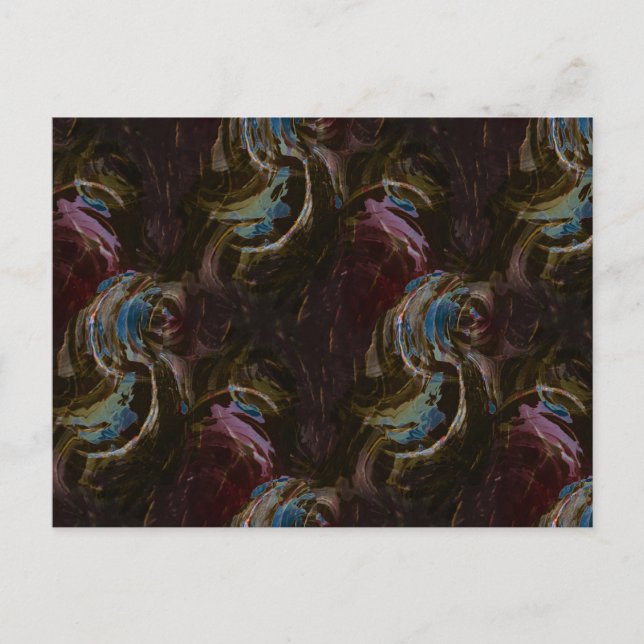 Cartão Postal Abstrato Atômico Preto Retroativo (Frente)