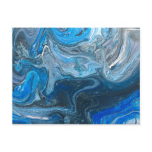 Abstrato Azul-Teal Branco