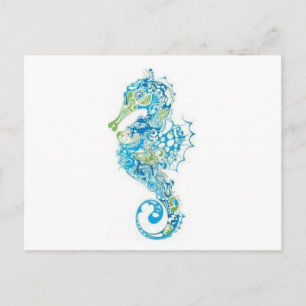 Cartão Postal Abstrato Blue Seacavalo