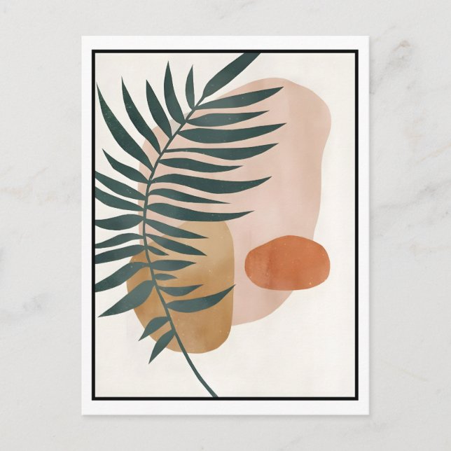 Cartão Postal Abstrato Boho e Arranque moderno do clipe 2026 (Frente)