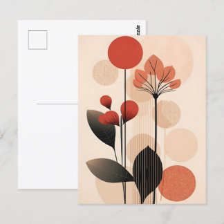 Cartão Postal Abstrato Boho e Arte de Clipe Moderna Imprimíveis