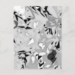 Cartão Postal Abstrato branco preto