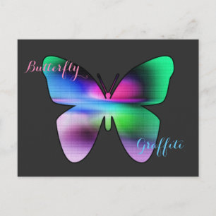 Cartão Postal Abstrato Butterfly Colorida