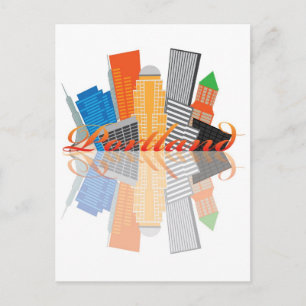 Cartão Postal Abstrato City Skyline, em Portland Oregon