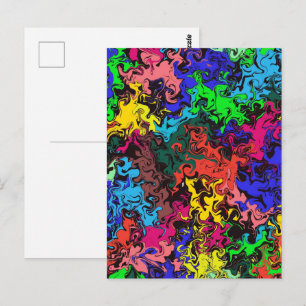 Cartão Postal Abstrato Colorida Twirly /
