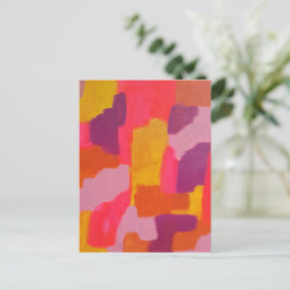 Cartão Postal Abstrato Cor-de-rosa e amarelo