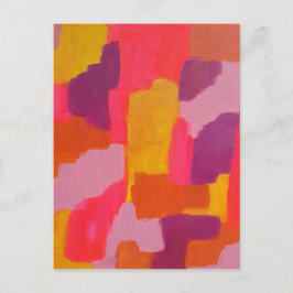 Cartão Postal Abstrato Cor-de-rosa e amarelo