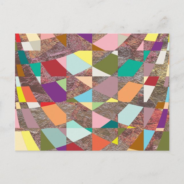 Cartão Postal Abstrato Cores Brilhante (Frente)