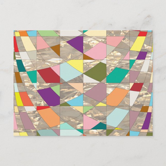 Cartão Postal Abstrato Cores Douradas (Frente)