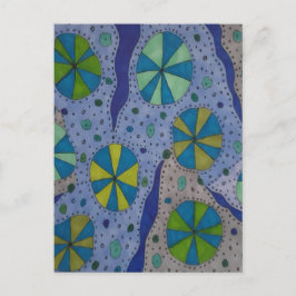 Cartão Postal Abstrato Cósmica Azul e Cinza