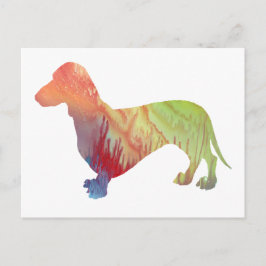 Cartão Postal Abstrato Dachshund Silhouette