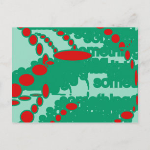 Cartão Postal abstrato de 1123 vermelho e verde